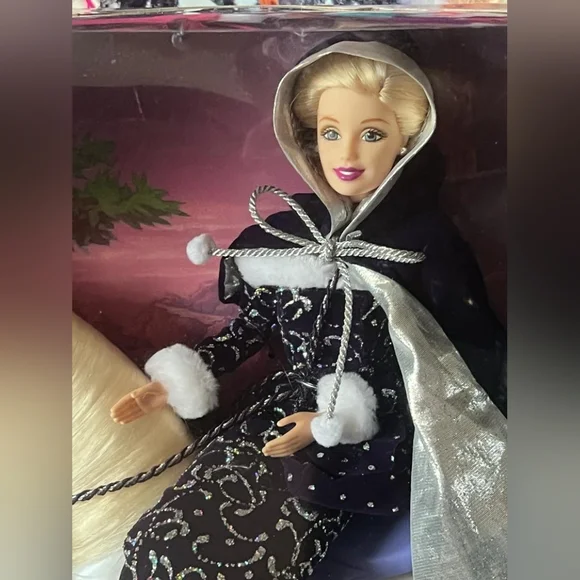 Royal Romance Barbie Doll - Blonde Collectible With Silver & Blue Gown, Hair Piece & Jewelry - View #6